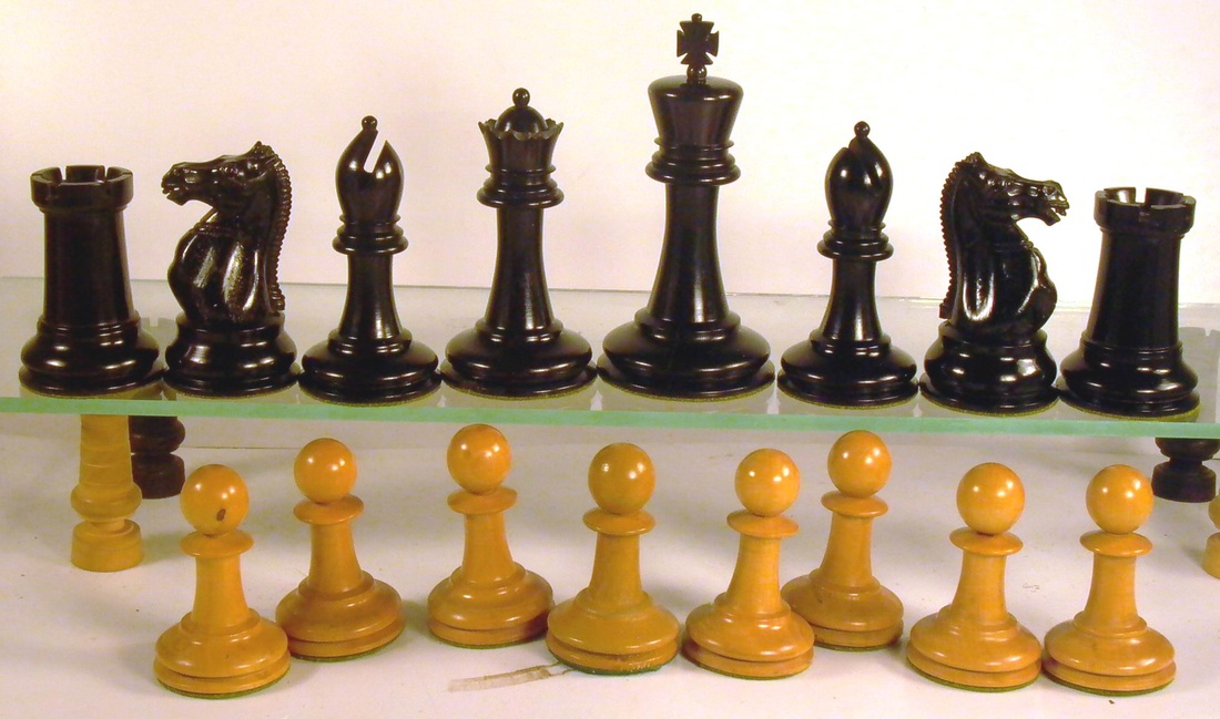 Staunton Style Chess Pieces Tournament Size 3.75" Double Queens Single weight A1 